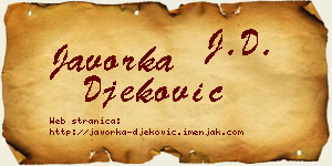 Javorka Đeković vizit kartica